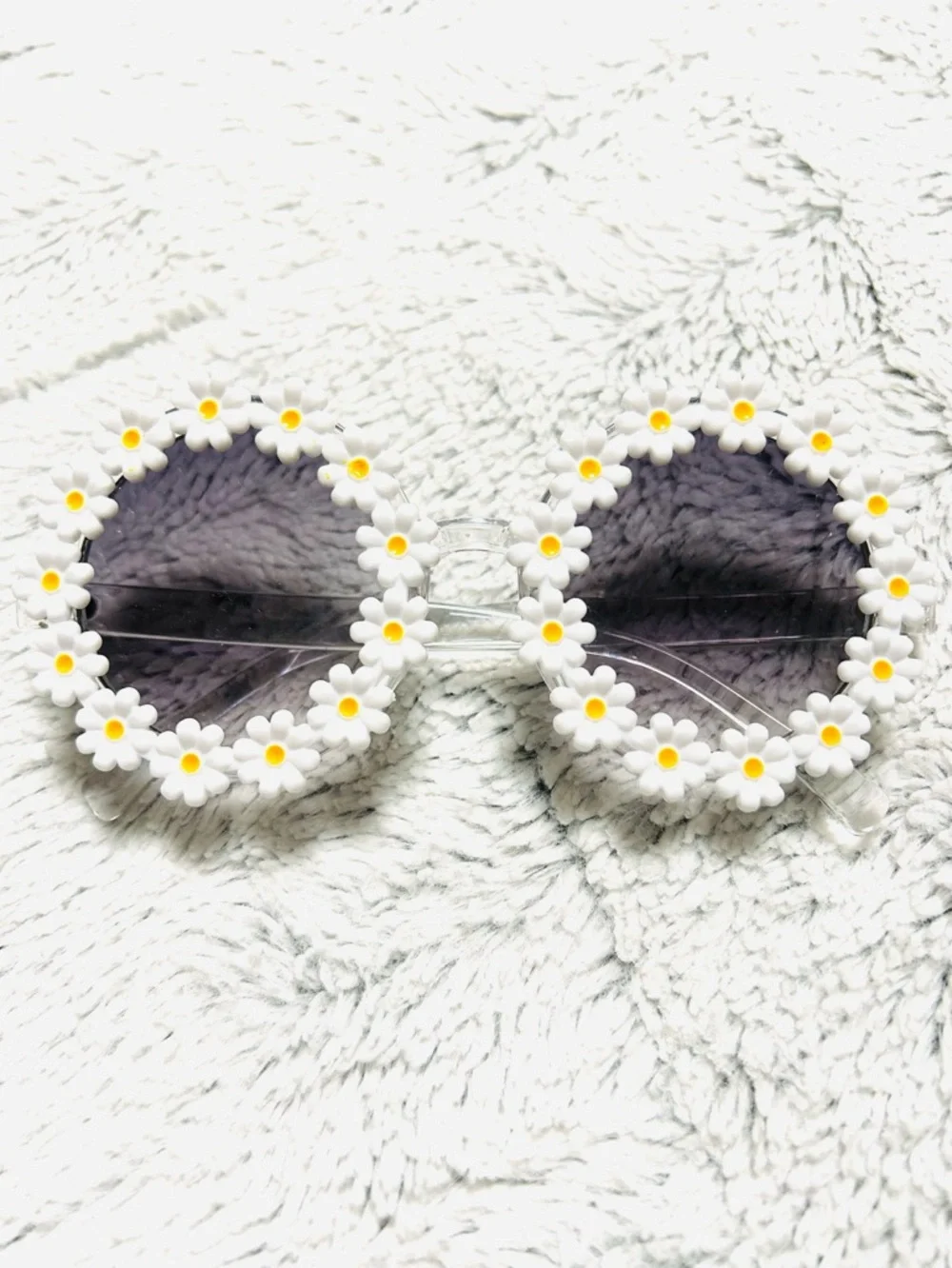 Daisy Round Sunglasses Floral Design for Costume Parties, Festivals, Retro, Gift